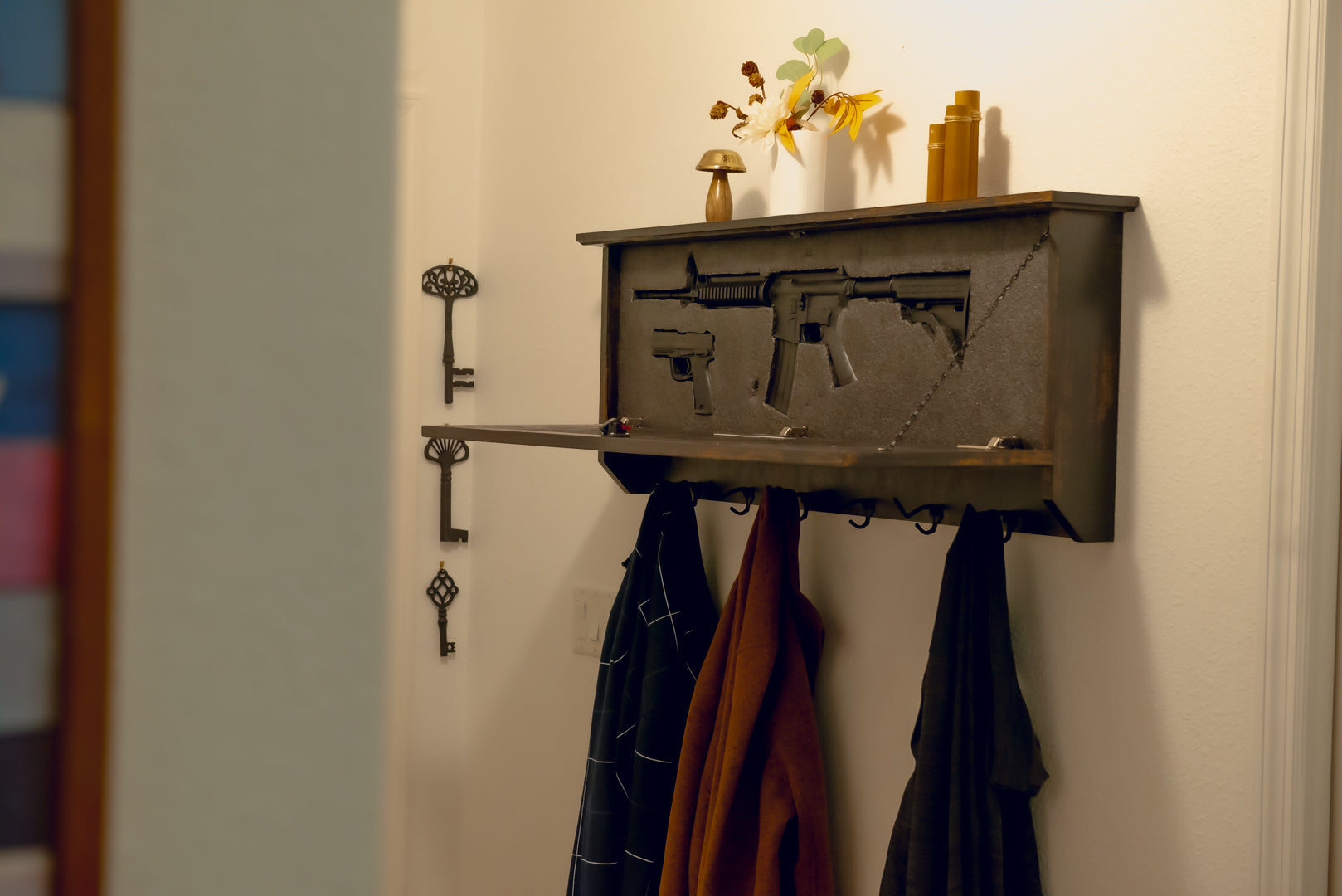 Coat Rack Concealment with Wainscoting (B Board )